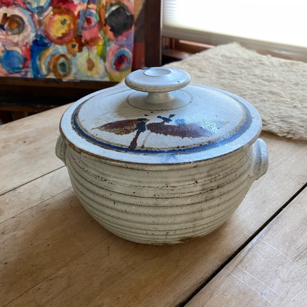 Vintage studio pottery vegetable steamer